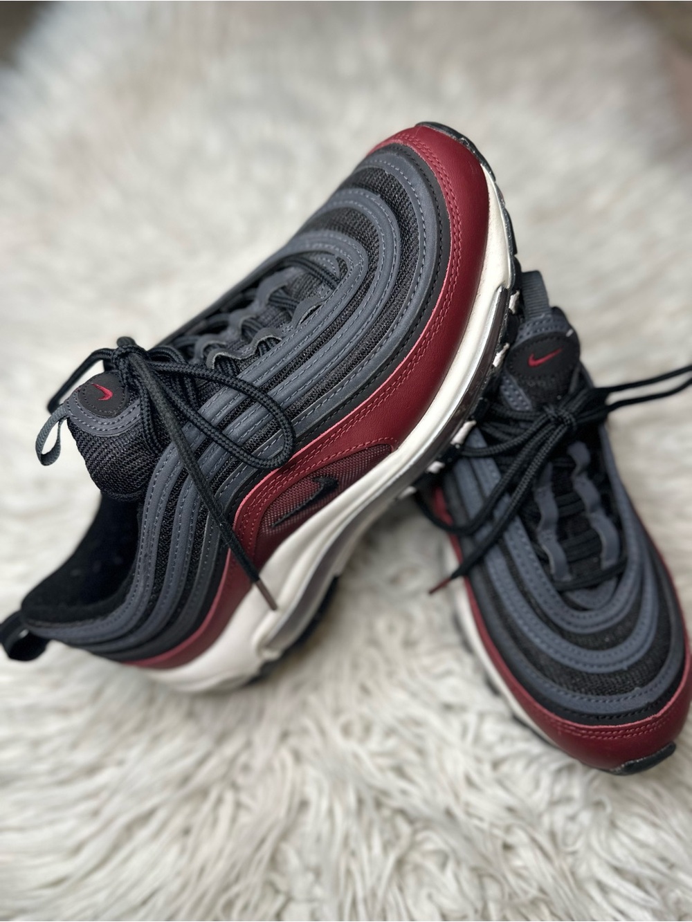 Nike Air Max 97 Sneakers - Black & Burgundy